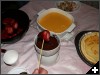 Mmmm, chocolate strawberries, mango pudding, and cheesecake!